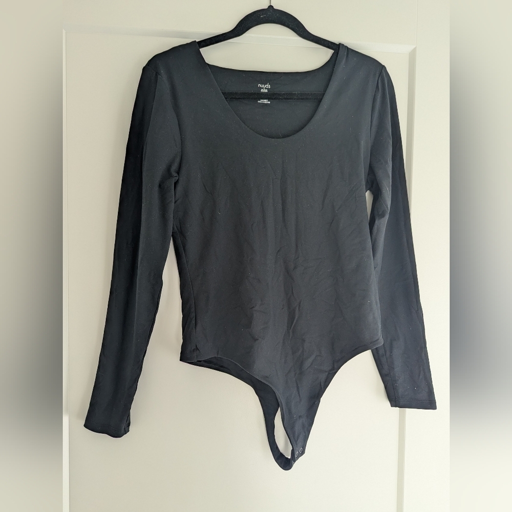 nuuds Classic Black Long Sleeve Bodysuit